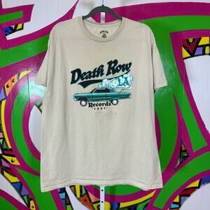 Death Row Records, 1991 Short Sleeve Tee with Vintage Car Graphic. Size XL.